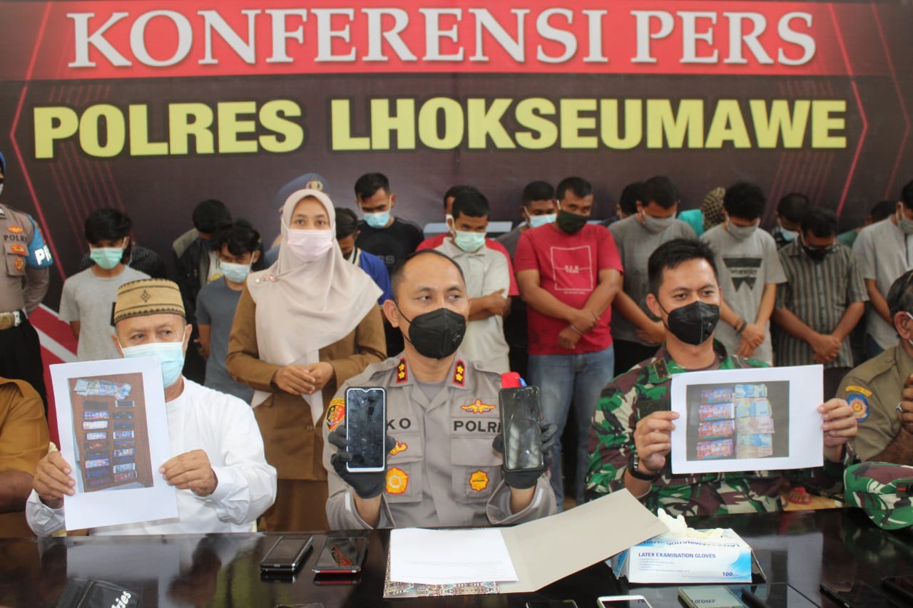 22 Pemain Judi Online Chip Higgs Domino Diamankan di Lhokseumawe