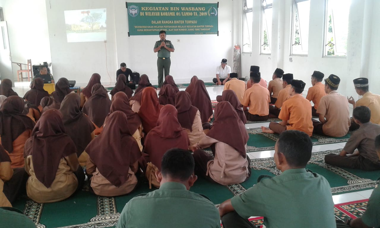 Kodim Aceh Jaya Gelar Wasbang Serentak di Sembilan Kecamatan